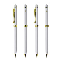 Stylos à bille en métal argenté en gros, stylos à bille promotionnels avec logo, stylo en métal pour hôtel avec logo personnalisé