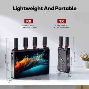 ชุดส่งสัญญาณและรับสัญญาณไร้สาย 1080P 60Hz พร้อมหน้าจอ LCD ขนาด 7 นิ้ว ความหน่วงต่ำ ชุดแยกสัญญาณ I Splitter TX RX สำหรับการถ่ายทอดสด - Product Image 3