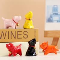 Figurine en céramique moderne et mignonne pour chiot, artisanat animal créatif pour plateau à thé pour animaux de compagnie, ornement de bureau et service à thé, accessoires pour la maison
