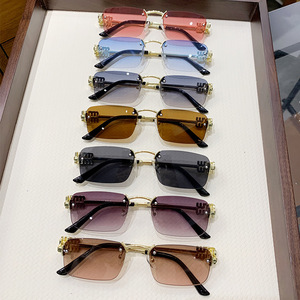 Sunglasses Women Metal <b>Frame</b> <b>Gold</b> Gradient Lens UV400 Protection <b>Square</b> Fashion Outdoors Cycling Driving - Product Image 2