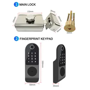 Certrasparente inteligente con wifi para esterno impermeabile elettrico cancello in metallo cerchio serratura digitale tuya app smart door lock