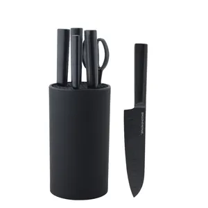 KITCHENCARE set de couteaux de cuisine noirs couteau de boucher japonais en acier inoxydable set de couteaux professionnels