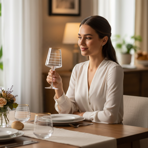 Juego de Cristalería con Borde Dorado y Línea Grabada Blanca, Copas de Vino, Vasos, Cristalería para Bar Moderno, Hotel, Vasos para Beber, Logotipo Personalizado - Product Image 2
