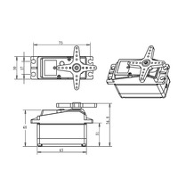 DSSERVO DS5180MG 105KG Servo Digital Torsi Tinggi Tahan Air dengan Gear Logam untuk Mobil RC, Robot Model, Peningkatan Tugas Berat