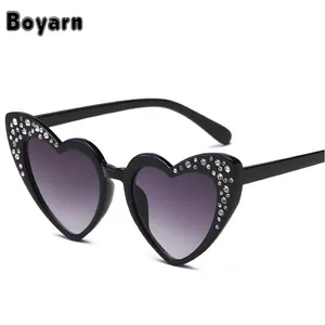 New Children's Glasses Trend Rhinestones Love Heart Sunglasses For kids Boys Girls UV400 Sports Eyewear Wholesale