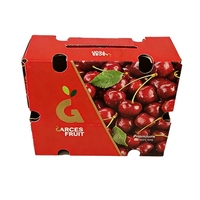 Emballage de cerises personnalisé en carton ondulé recyclable, robuste et durable, 2 kg ou 5 kg, imperméable