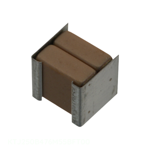 Condensateur céramique MLCC à montage en surface SMD 47 µF 25 V X7R, canal fabricant 47 uF KTJ250B476M55BFT00, empilé, 2 fils en J, CAP CER 47UF 25V - Product Image 1