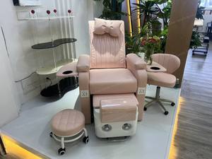 เก้าอี้นวดเท้าสีชมพูสุดหรูทันสมัย พร้อมระบบนวดและอ่างแช่เท้าไฟฟ้า ปรับระดับได้ เหมาะสำหรับร้านสปา - Product Image 3