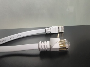 Câble Ethernet plat Cat 7 blanc, haute vitesse 10 Go, blindé (STP), câble réseau LAN avec connecteurs <span class=keywords><strong>RJ45</strong></span> - Product Image 2
