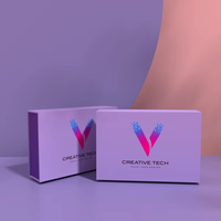 Boîte cadeau pliante magnétique en papier kraft de luxe, personnalisée avec logo, réutilisable, de couleur violette, pour emballage de produits en carton.
