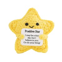 Vente en gros de poupées amigurumi au crochet faites à la main, mignonnes, en forme d'étoiles et de soleils, pour le soutien émotionnel, avec étiquette positive, pour la décoration de bureau et de la maison