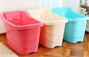 Banheira de plástico personalizável de fábrica para banheira de bebês, banheira dobrável para banheiros de bebês