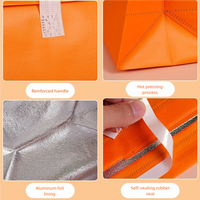 Sac isotherme personnalisé en non-tissé avec doublure en aluminium pour la conservation de la chaleur, idéal pour les restaurants, les plats à emporter et la livraison de desserts