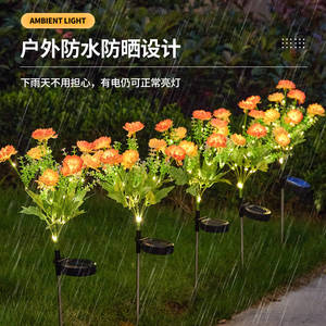 Lamp <b>Fairy</b> <b>Solar</b> Snow Lotus <b>Lights</b> LED Outdoor Garden Decor Lawn Landscape Lighting - Product Image 3