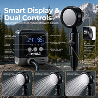 Douche de camping portable d'extérieur, électrique, rechargeable par USB, 8000 mAh, 3 vitesses, pompe à eau étanche, utilisation pour les toilettes