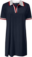 Robe polo décontractée pour femmes, été, manches courtes, longueur genou, col montant, taille empire, légère, confortable, antistatique, sport