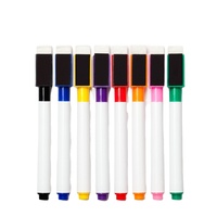 Marqueurs pour tableau blanc d'école colorés, stylos pour tableau blanc sec, marqueurs pour tableau blanc avec gomme intégrée, stylos à dessin pour enfants, marqueurs