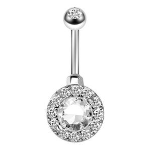 Anneau de nombril en acier pour femme, anneau de nombril, Barbell, pavé CZ, chirurgical, bijoux, 14g - Product Image 4