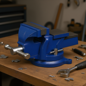 Étau d'établi 6 pouces à base pivotante, mâchoires lisses, qualité industrielle pour le travail du bois et des métaux - Product Image 2