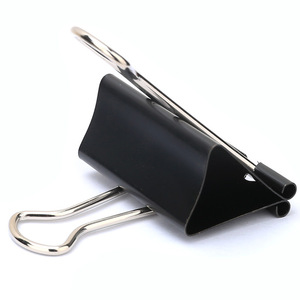Deli Binder Clip 41mm Black Metal Long Tail Clip For Office Paper Organization - Product Image 2