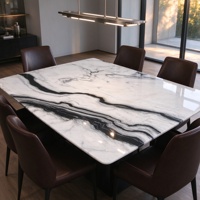 Marbre blanc panda naturel, idéal pour les escaliers de hall d'hôtel de style moderne, les sols et les tables de salle à manger, ainsi que les îlots de cuisine.