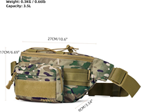 GAF Molle Sacs de transport dissimulés Compact 500D Nylon Pouch Bags Water Resistant EDC Utility CCW Bag Zipper Closure for Tactical Gear