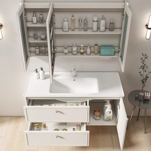 Bathroom cabinet French ceramic integrated basin <b>mirror</b> cabinet hand wash basin wash <b>table</b> bathroom cabinet - Product Image 3