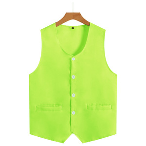 Adult And Childrens Vest Green Slim Fit Workwear Leisure Wear With <b>Buttons</b> And Pockets Size L - Product Image 2