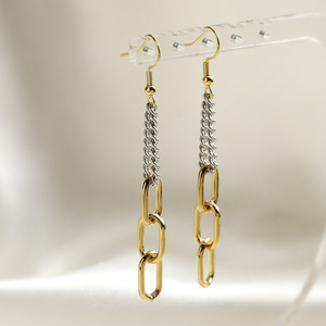 Personality Fashion <strong>Stainless</strong> <strong>Steel</strong> Chain Tassel Earrings Tarnish Free <strong>Jewelry</strong> 18k Gold Plated Women's Gold Earrings TGES6577 - Product Image 1