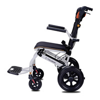 Fauteuil à quatre roues léger en alliage d'aluminium, petit appareil de marche et véhicule de mobilité pour personnes âgées, pliable pour les voyages