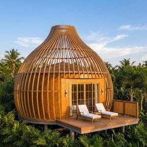 Nouvelle Villa Préfabriquée de Luxe en Forme de Cage à Oiseaux 2026 |   Maisons modulaires de glamping résistantes aux ouragans pour éco-resorts |   Assemblage rapide en acier de style chinois - Product Image 1