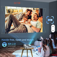 Proyektor LCD Mini Portabel Touyinger Q11W HD 1080P 4K untuk Home Theater Luar Ruangan, Beamer LED Android 12 Smart Movie Cinema