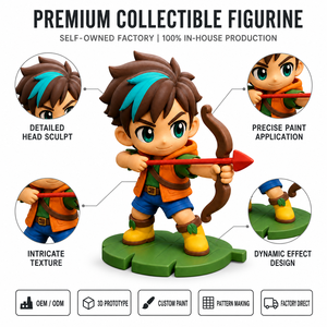Figura Coleccionable de Vinilo Personalizada de Niño Guardabosques Chibi, Juguete Artístico OEM ODM, Producto Directo de Fábrica - Product Image 1