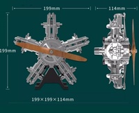 Modèle de moteur radial d'avion en alliage métallique haute simulation BETTER, ornement de bureau