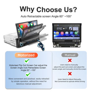 SEMAITU 7 POUCES <span class=keywords><strong>Motorisé</strong></span> Simple <span class=keywords><strong>Din</strong></span> Flip Out Écran Tactile <span class=keywords><strong>Autoradio</strong></span> <span class=keywords><strong>avec</strong></span> Sans Fil Apple Carplay Android Auto bluetooth <span class=keywords><strong>Autoradio</strong></span> - Product Image 4