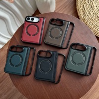 Étui pliable magnétique pour iPhone Duo 18, motif en fibre de carbone, antichoc, coque de protection fine en cuir