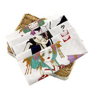 Personnage de bande dessinée coloré mignon japonais populaire avec serviette de main Tenugui en toile de tissu japonais traditionnel - Product Image 3