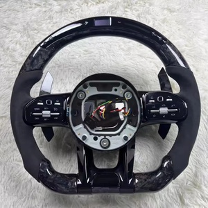 Volant en cuir perforé en fibre de carbone modifié avec LED pour Mercedes Benz AMG <span class=keywords><strong>GT</strong></span> W211 W222 W221 W204 W213 W205 W212 W177 - Product Image 1