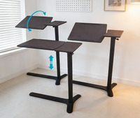 Bureau informatique pneumatique moderne réglable en hauteur, table de bureau debout pliable, table d'appoint de canapé, table de lit sur roulettes en métal simple