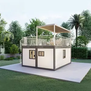 Folding Prefabricated Container Home 20ft Folding Living Container Expandable Cabin Folding Container Home