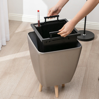 Ensemble de 3 pots à plantes en plastique auto-arrosants avec indicateur de niveau d'eau, finition laquée, pot carré conique brillant pour la maison et le jardin