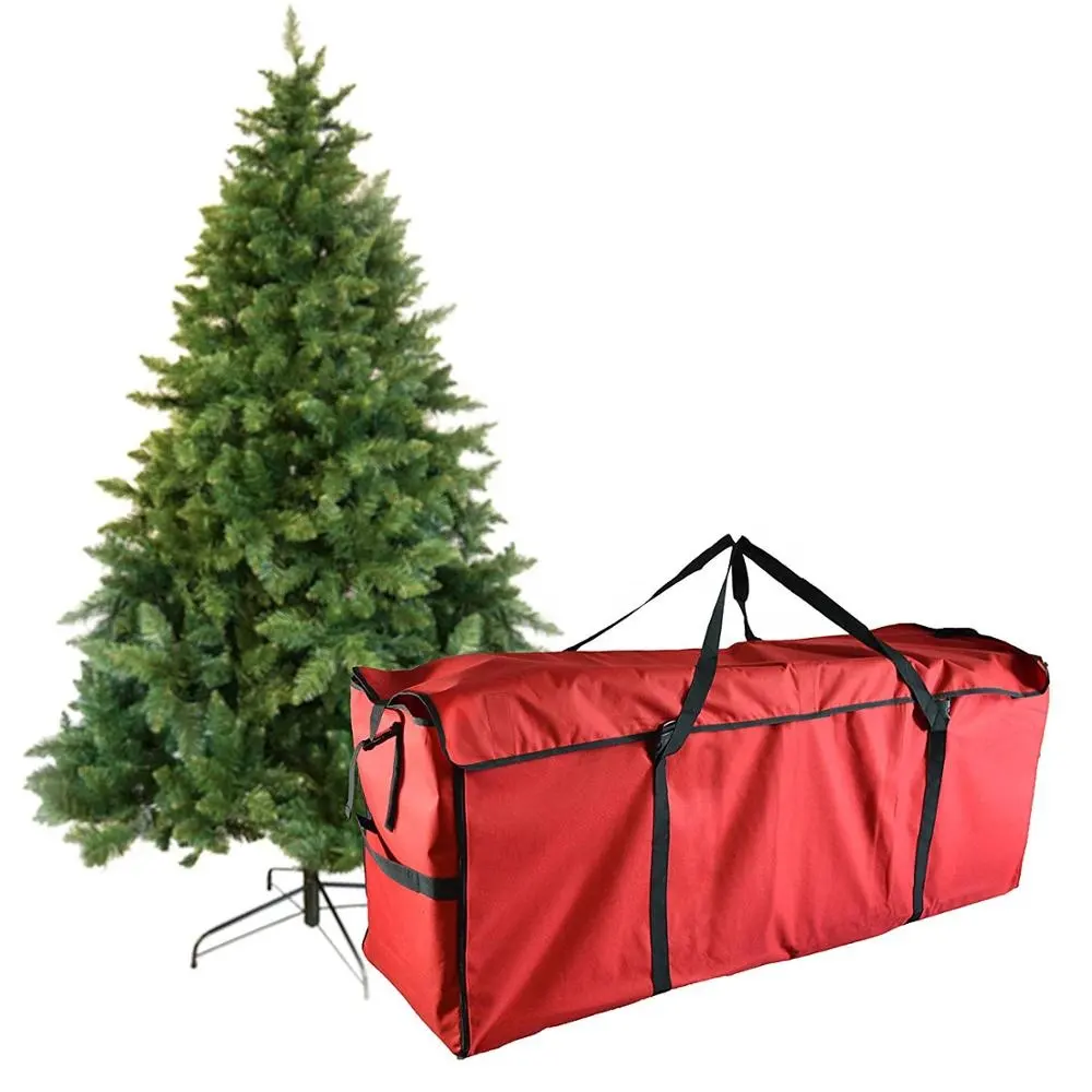 130cm*40cm*50cm Red Christmas Tree Storage Bag with Hook & Loop Fasteners