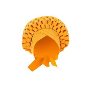 Donne africane giallo turbante copricapo con paillettes copri capelli per ragazze abbigliamento per ragazze - Product Image 6