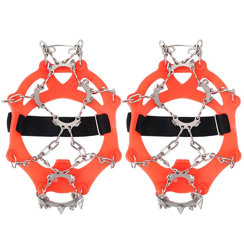 Лед Тяговых Бутсы кошки снег шипы ручки с 13 зубы марганцевой стали для сапог