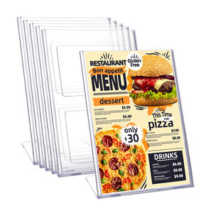 Porte-affiche en plastique transparent A4 vertical en forme de L Cadres photo <span class=keywords><strong>Flyer</strong></span> Présentoir en papier pour bureau - Product Image 1