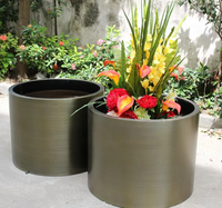 Tanaman bentuk Oval, Pot pohon bunga luar ruangan untuk tanaman Modern Pot tanaman besar putih