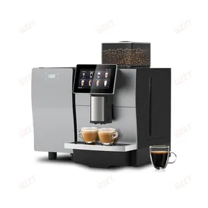 Cafetera inteligente automática comercial de 220V, cafeteras de capuchino de acero inoxidable, máquina de café Espresso, 9 niveles de molienda ajustable