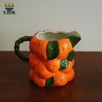 Vas Keramik Hiasan Meja Desain Buah Jeruk Kreatif untuk Dekorasi Rumah dan Rangkaian Bunga
