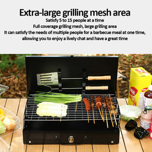 شواية فحم حديدية محمولة وخفيفة الوزن وقابلة للطي، موقد مكتبي قابل للطي للتخييم والشواء في الهواء الطلق - Product Image 2