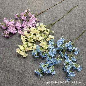 Qiye <b>Artificial</b> <b>Flowers</b> 3 Pronged Daphne Odora Silk <b>Flower</b> Wedding Decoration Blue Purple White Color <b>For</b> Floral <b>Arrangement</b> - Product Image 1